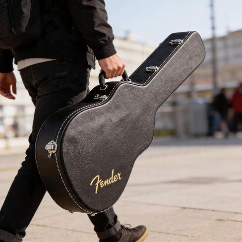 Fender Flat-Top Dreadnought Acoustic Guitar Hardshell Case with Plush Interior and Carry Handle in Kuwait