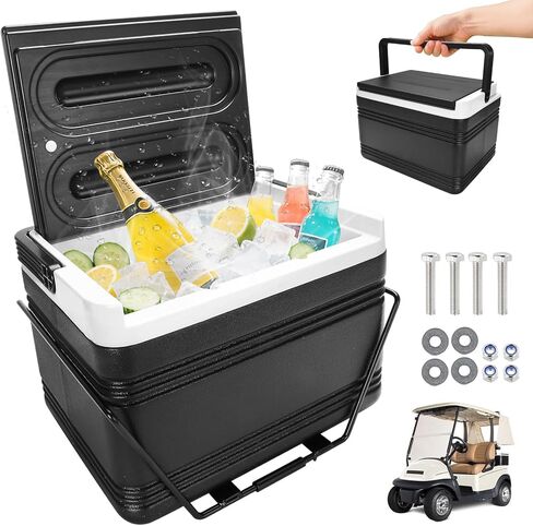 Universal Golf Cart Ice Cooler, Portable 8L Ice Box Compatible with EZGO/Club Car/Yamaha, Allow 48 Hrs Fresh, Ice Chest Box, for Drinks, Camping, Beach, Fishing in Kuwait