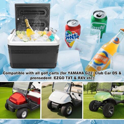 Universal Golf Cart Ice Cooler, Portable 8L Ice Box Compatible with EZGO/Club Car/Yamaha, Allow 48 Hrs Fresh, Ice Chest Box, for Drinks, Camping, Beach, Fishing in Kuwait