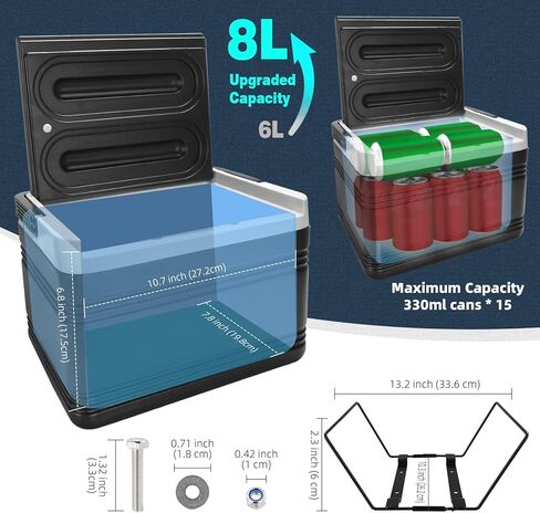 Universal Golf Cart Ice Cooler, Portable 8L Ice Box Compatible with EZGO/Club Car/Yamaha, Allow 48 Hrs Fresh, Ice Chest Box, for Drinks, Camping, Beach, Fishing in Kuwait