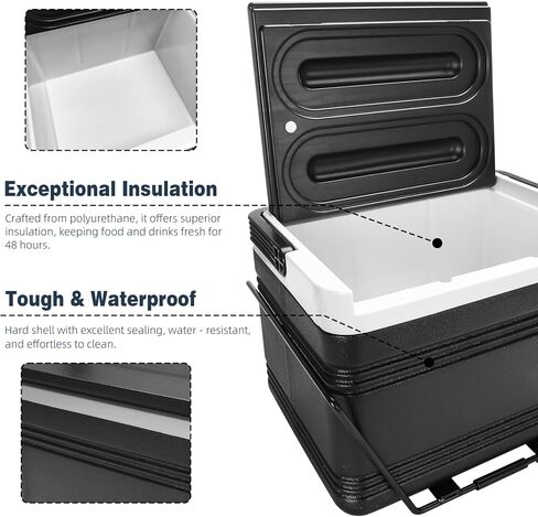 Universal Golf Cart Ice Cooler, Portable 8L Ice Box Compatible with EZGO/Club Car/Yamaha, Allow 48 Hrs Fresh, Ice Chest Box, for Drinks, Camping, Beach, Fishing in Kuwait