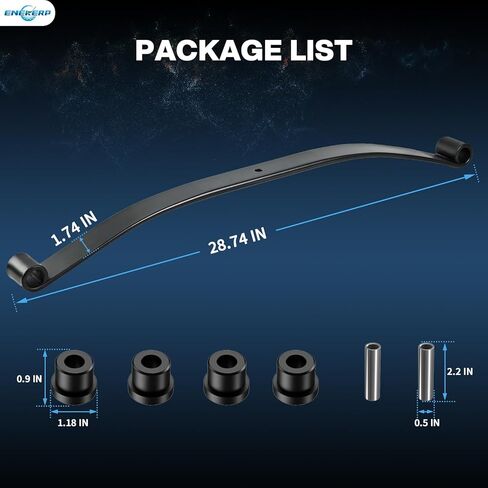 Golf Cart Front 1-Leaf Spring for Club Car DS 1981-Up, Heavy Duty Golf Cart Front Suspension Spring Include Bushings and Sleeves, OEM# 1012030 1015108 103628801, Enhanced Load Support, Smoother Ride in Kuwait