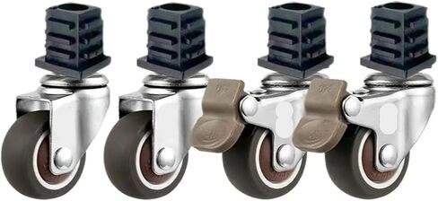 4 pieces/lot casters 1.5 inches 19/22/25 furniture square tube wheel gimbal stainless steel silent brake caster trolley (Color : 25-A, Size : 1.5 Inch) in Saudi Arabia