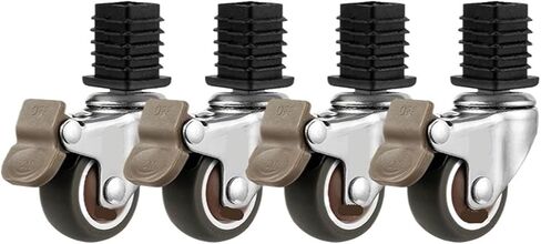 4 pieces/lot casters 1.5 inches 19/22/25 furniture square tube wheel gimbal stainless steel silent brake caster trolley (Color : 25-A, Size : 1.5 Inch) in Saudi Arabia