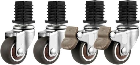 4 pieces/lot casters 1.5 inches 19/22/25 furniture square tube wheel gimbal stainless steel silent brake caster trolley (Color : 25-A, Size : 1.5 Inch) in Saudi Arabia