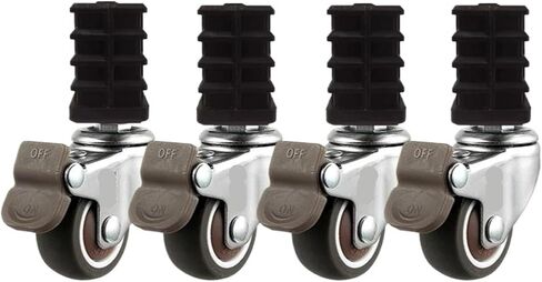 4 pieces/lot casters 1.5 inches 19/22/25 furniture square tube wheel gimbal stainless steel silent brake caster trolley (Color : 25-A, Size : 1.5 Inch) in Saudi Arabia