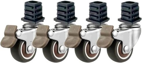 4 pieces/lot casters 1.5 inches 19/22/25 furniture square tube wheel gimbal stainless steel silent brake caster trolley (Color : 25-A, Size : 1.5 Inch) in Saudi Arabia