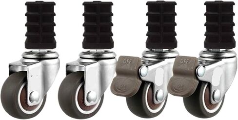4 pieces/lot casters 1.5 inches 19/22/25 furniture square tube wheel gimbal stainless steel silent brake caster trolley (Color : 25-A, Size : 1.5 Inch) in Saudi Arabia