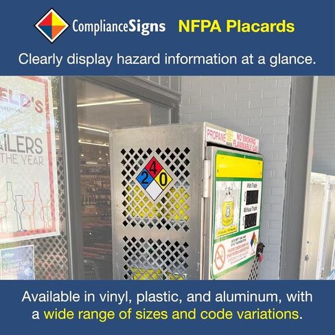 لوحة ألماسية مقاس 12 بوصة NFPA 704، علامة NFPA من معدن الألومنيوم 1-4-0-0 مع فتحات تثبيت للصحة، وتحديد مخاطر الحريق، صُنعت في الولايات المتحدة الأمريكية بواسطة ComplianceSigns in Kuwait