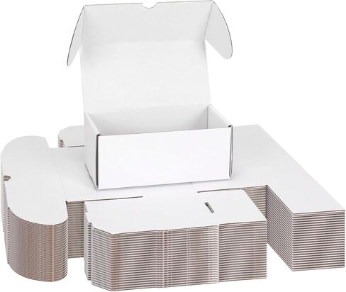 EXYGLO Trading Card Storage Box 25 Pack 340 Count 20pt with Dividers, 7.1x3.8x2.9 Inch Full White Cardboard Card Boxes for TCG/MTG/Sport Cards, Fit 3.6x2.6 Sleeves Shipping or Storing in Kuwait