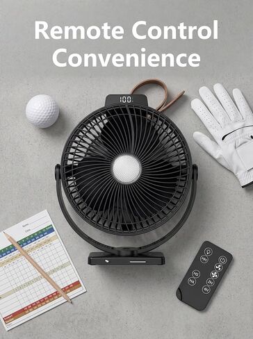 8-inch Magnetic Golf Cart Fan with Heavy-Duty Strap, 12000mAH Battery Operated Fan with Dual-Magnet, Bright Lighting, Compatible with EZGO Club Car Yamaha, Golf Cart Accessories, Golf Gift 2026 in Kuwait