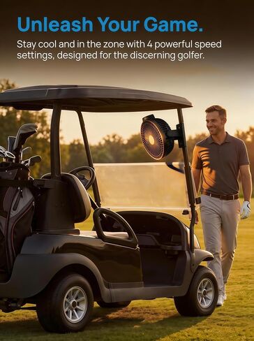 8-inch Magnetic Golf Cart Fan with Heavy-Duty Strap, 12000mAH Battery Operated Fan with Dual-Magnet, Bright Lighting, Compatible with EZGO Club Car Yamaha, Golf Cart Accessories, Golf Gift 2026 in Kuwait