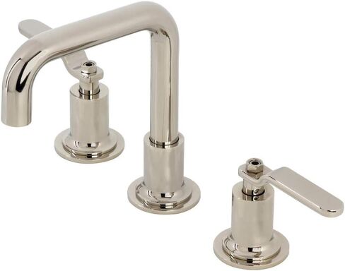 Kingston Brass KS142KLPN Whitaker صنبور حمام واسع الانتشار مع دفع منبثق، نيكل مصقول in Kuwait