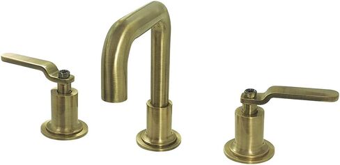 Kingston Brass KS142KLPN Whitaker صنبور حمام واسع الانتشار مع دفع منبثق، نيكل مصقول in Kuwait