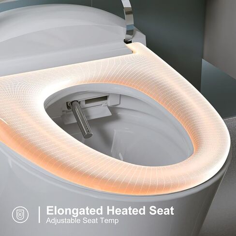 HOROW Smart Toilet with Heated Bidet, Modern Bidet Toilet With Instant Warm Water, Pre-Wet, Tankless Toilet with Dual Flush System 1/1.27 GPF, White Bidet Toilet (HR-T16SD) in Kuwait