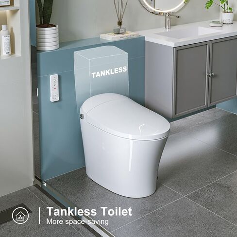 HOROW Smart Toilet with Heated Bidet, Modern Bidet Toilet With Instant Warm Water, Pre-Wet, Tankless Toilet with Dual Flush System 1/1.27 GPF, White Bidet Toilet (HR-T16SD) in Kuwait