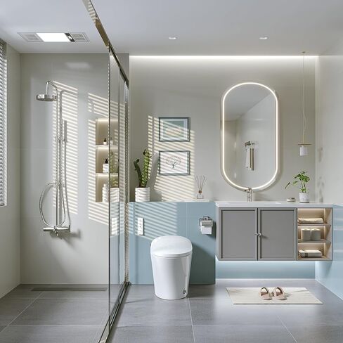 HOROW Smart Toilet with Heated Bidet, Modern Bidet Toilet With Instant Warm Water, Pre-Wet, Tankless Toilet with Dual Flush System 1/1.27 GPF, White Bidet Toilet (HR-T16SD) in Kuwait