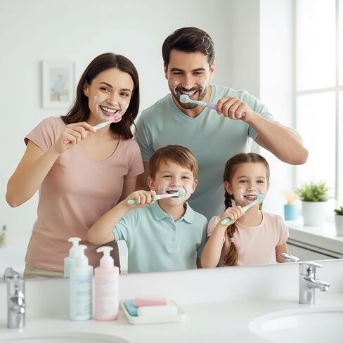 4 Pcs 3 Sided Toothbrush, Soft Bristle Toothbrush for Comprehensive Care of Teeth and Gums, Oral Care for Adults and Youth (Blue, Green, Pink, Purple) in Kuwait