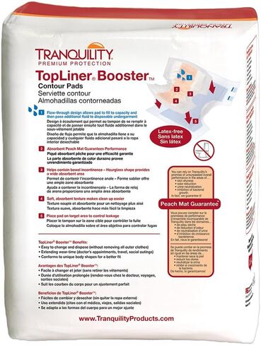 Tranquility TopLiner Disposable Absorbent Booster Contour Pads for Bowel Incontinence - Contour (21.5" x 13.5") - 240 ct in Kuwait