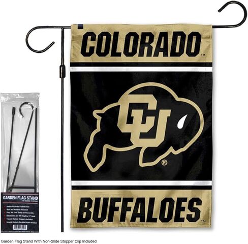 Colorado Buffaloes Garden Banner Flag with Flag Pole Stand Set in Kuwait