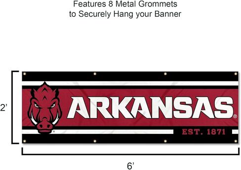 Arkansas Razorbacks Large 2x6 Foot Banner in Kuwait