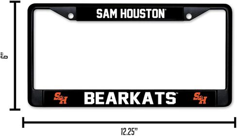 إطار من الكروم الأسود القياسي من Rico Industries NCAA Sam Houston State Bearkats مع إدراج ملصق مقاس 12 بوصة × 6 بوصة ملحقات السيارة/الشاحنة in Kuwait