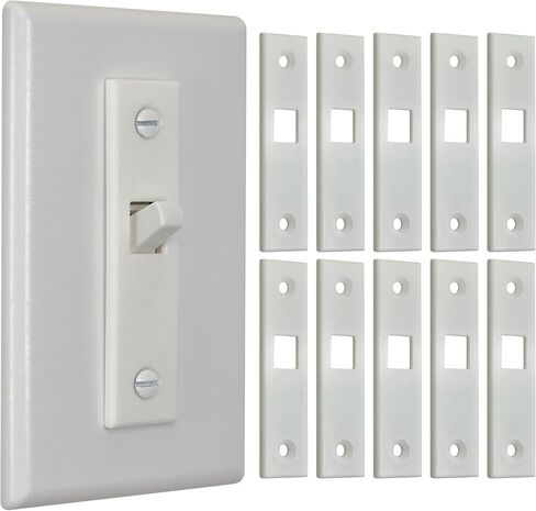 Light Switch Lock - Switch Safety Locker Child Proof Switch Guards for Standard Toggle Switches - Baby Safety Light Switch Cover Protector - Prevents Accidental On/Off (White, 2 Pack) in Kuwait