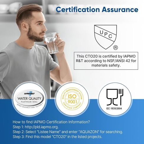 PUREPLUS 5 Micron 20" x 2.5" Whole House CTO Carbon Sediment Water Filter Cartridge Compatible with C1-20, EP-20, HX-CB-25-2010, F3WCB32, Pack of 1 in Saudi Arabia