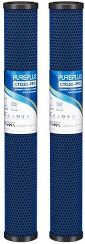 PUREPLUS 5 Micron 20" x 2.5" Whole House CTO Carbon Sediment Water Filter Cartridge Compatible with C1-20, EP-20, HX-CB-25-2010, F3WCB32, Pack of 1 in Saudi Arabia