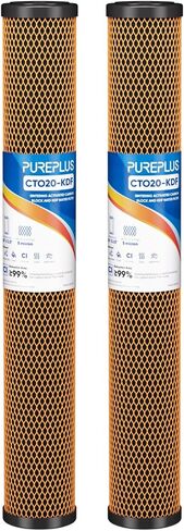PUREPLUS 5 Micron 20" x 2.5" Whole House CTO Carbon Sediment Water Filter Cartridge Compatible with C1-20, EP-20, HX-CB-25-2010, F3WCB32, Pack of 1 in Saudi Arabia