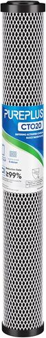 PUREPLUS 5 Micron 20" x 2.5" Whole House CTO Carbon Sediment Water Filter Cartridge Compatible with C1-20, EP-20, HX-CB-25-2010, F3WCB32, Pack of 1 in Saudi Arabia