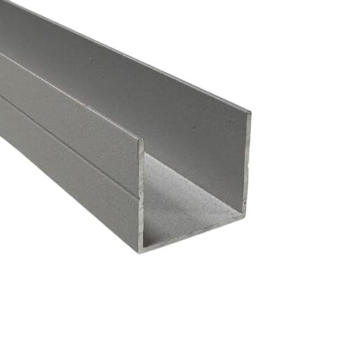 1" Aluminum U Channel 48" Long Extrusion Trim, C Channel 1/16th inch Thick - 1" Inside Width, 1" Height, Slate Grey or Black (4, Black) in Saudi Arabia