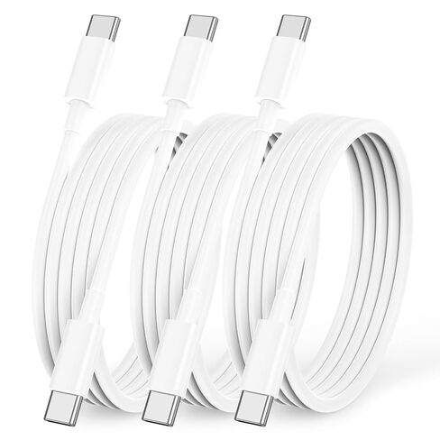 6FT USB C to USB C Charging Cord for iPhone 17 16 15, [MFi Certified] 60W USB-C to C Fast Charge Cable, 3 Pack 6 Foot USB Type C Charger for iPhone 17 16 15 Pro Max Plus, iPad, Macbook, Galaxy S25 S24 in Kuwait