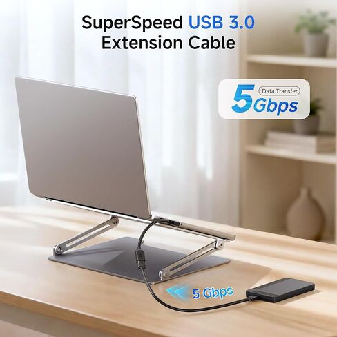 كابل ماترز 5 جيجابت في الثانية كومبو حزمة 90 درجة و270 درجة زاوية يمنى كابل تمديد USB - 0.5 قدم / 16 سم، كابل تمديد USB 3.0 قصير، موسع USBA ذكر إلى أنثى، أسود in Kuwait