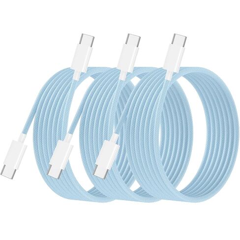 كابل USB C إلى USB C بقدرة 240 واط، حزمة من قطعتين بطول 5 أقدام مع حامل سطح المكتب، سلك شحن سريع مجدول بزاوية 90 درجة لهاتف iPhone 17/16/15، وMacBook Pro/Air M4، وGalaxy S25/S24، وiPad Pro، وSwitch in Kuwait