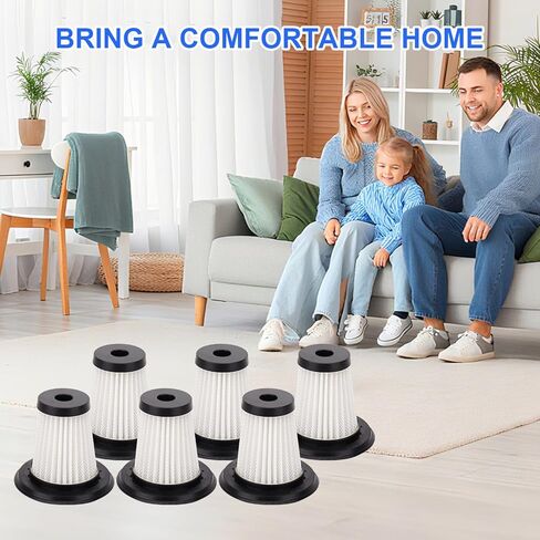 6 عبوات بديلة من الفلتر متوافقة مع مكنسة كهربائية محمولة لاسلكية MONOZEL VC026، SWMRDN VC007، Dormzie VC029، SIMWAL SV01، جزء ملحقات المرشحات القابلة للغسل in Kuwait