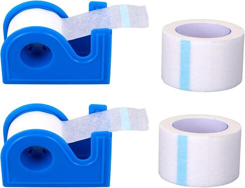 2pcs Nonwoven First Aid Tape & 2pcs Dispenser, 1in x 10 Yards Breathable Microporous Tape Hypoallergenic Wound Bandage for Sensitive Skin in Kuwait
