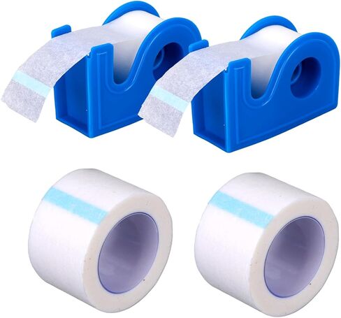 2pcs Nonwoven First Aid Tape & 2pcs Dispenser, 1in x 10 Yards Breathable Microporous Tape Hypoallergenic Wound Bandage for Sensitive Skin in Kuwait