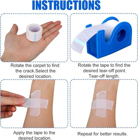 2pcs Nonwoven First Aid Tape & 2pcs Dispenser, 1in x 10 Yards Breathable Microporous Tape Hypoallergenic Wound Bandage for Sensitive Skin in Kuwait