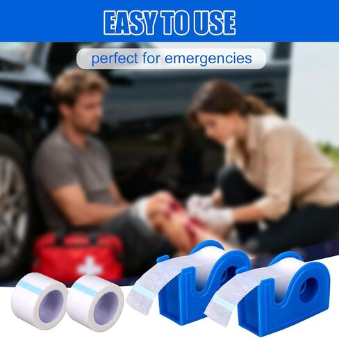 2pcs Nonwoven First Aid Tape & 2pcs Dispenser, 1in x 10 Yards Breathable Microporous Tape Hypoallergenic Wound Bandage for Sensitive Skin in Kuwait