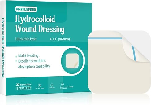 Hydrocolloid Dressing Bandages 4x4 Inch 20 Pack Waterproof Wound Care Pads Hydrocolloid Patch Bandage Adhesive Gel Cushioning Promotes Faster Healing in Kuwait