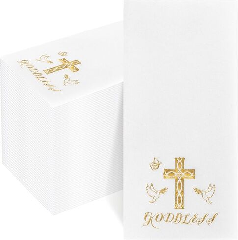 50 Pack Gold Magnolia Napkins - Gold Floral Disposable Napkins - Cloth-Like Feel Dinner Paper - Vintage Heavy Duty Hand Towels for Bathroom Wedding Holiday Party Bridal Decorative Towels in Saudi Arabia