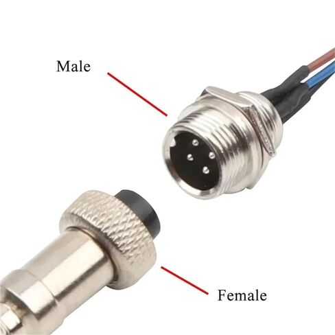 GX12 2 3 4 5Pin كابل موصل واحد الذكور والإناث خط اتصال الطيران سلك تمديد M12 1 قطعة (أنثى مع سلك، 20 سم، 4P) in Kuwait