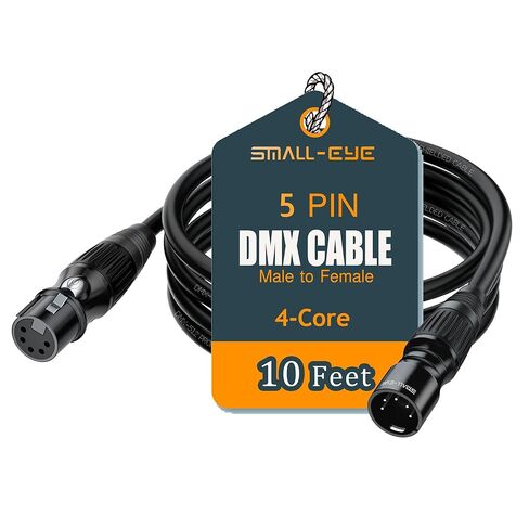 كابل DMX صغير الحجم ذو 5 دبابيس بطول 15 قدمًا مكون من 6 حزم - كابل DMX512 لإضاءة المسرح ذكر إلى أنثى (15 بوصة) in Kuwait