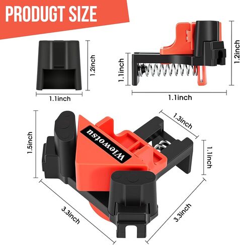 4Pcs Corner Clamp for Woodworking, 90 Degree Right Angle Clamp, Adjustable Spring Loaded Wood Clamps for Photo Framing, Picture Frames, Cabinets, Furniture, DIY Projects - Woodworking Tools in Kuwait