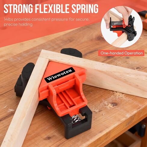 4Pcs Corner Clamp for Woodworking, 90 Degree Right Angle Clamp, Adjustable Spring Loaded Wood Clamps for Photo Framing, Picture Frames, Cabinets, Furniture, DIY Projects - Woodworking Tools in Kuwait
