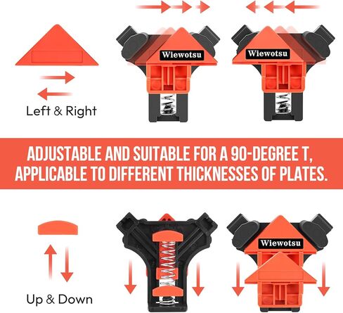 4Pcs Corner Clamp for Woodworking, 90 Degree Right Angle Clamp, Adjustable Spring Loaded Wood Clamps for Photo Framing, Picture Frames, Cabinets, Furniture, DIY Projects - Woodworking Tools in Kuwait