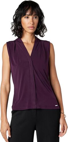 Calvin Klein Womens Soft Everyday V Neck Basic Blouse in Saudi Arabia