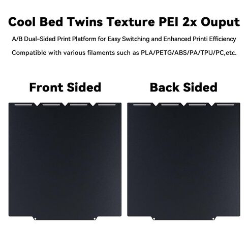 FYSETC Replacement Build Plate for Snapmaker: Upgraded U1 10.6 in Conweb Cool Bed Twins Texture PEI Sheet Special for Filament PLA Keep Printing 720H Saving Energy 42kwh - 270mm Black in Kuwait