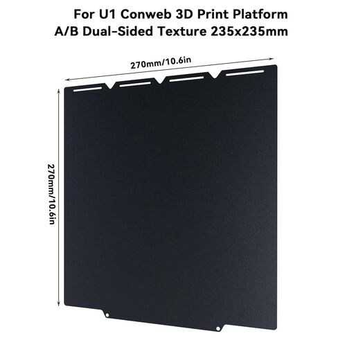 FYSETC Replacement Build Plate for Snapmaker: Upgraded U1 10.6 in Conweb Cool Bed Twins Texture PEI Sheet Special for Filament PLA Keep Printing 720H Saving Energy 42kwh - 270mm Black in Kuwait